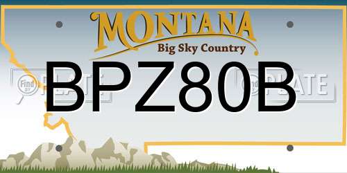 BPZ80B Montana License Plate
