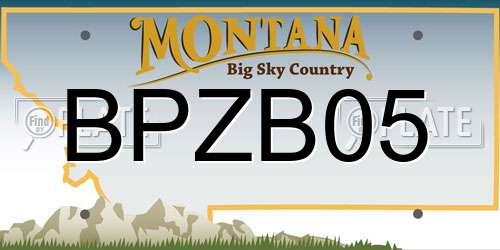 BPZB05 Montana License Plate