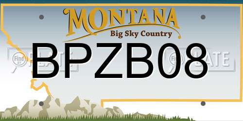 BPZB08 Montana License Plate