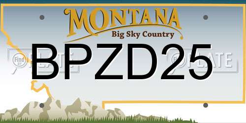 BPZD25 Montana License Plate