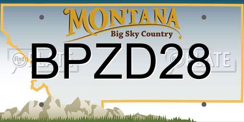 BPZD28 Montana License Plate