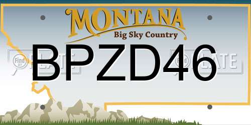 BPZD46 Montana License Plate