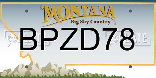 BPZD78 Montana License Plate