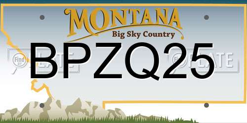 BPZQ25 Montana License Plate