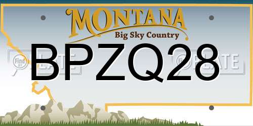 BPZQ28 Montana License Plate