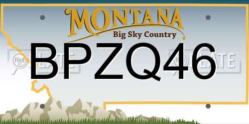 BPZQ46 Montana License Plate