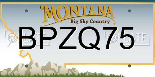 BPZQ75 Montana License Plate
