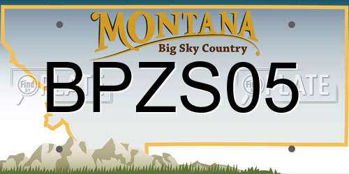 BPZS05 Montana License Plate