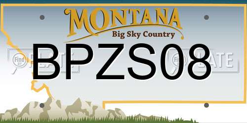 BPZS08 Montana License Plate