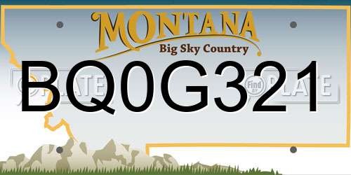 BQ0G321 Montana License Plate