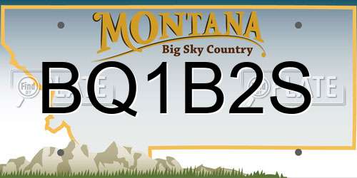 BQ1B2S Montana License Plate