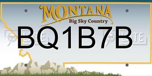 BQ1B7B Montana License Plate