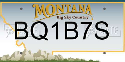 BQ1B7S Montana License Plate