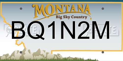 BQ1N2M Montana License Plate