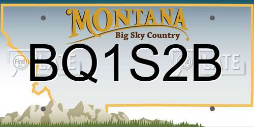 BQ1S2B Montana License Plate
