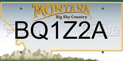 BQ1Z2A Montana License Plate