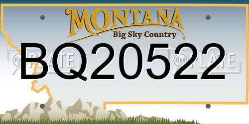 BQ20522 Montana License Plate