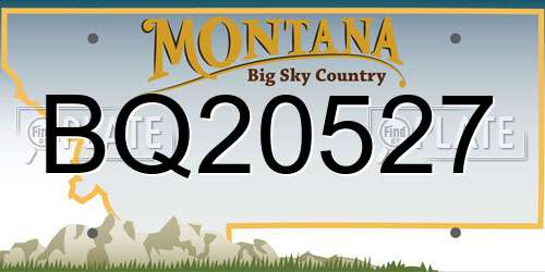 BQ20527 Montana License Plate