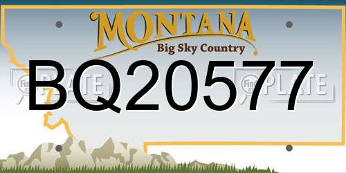 BQ20577 Montana License Plate
