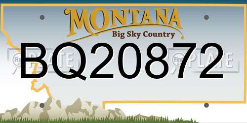 BQ20872 Montana License Plate