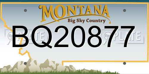 BQ20877 Montana License Plate