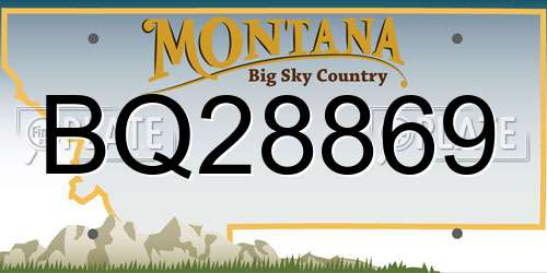 BQ28869 Montana License Plate