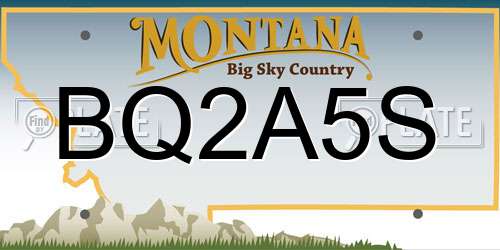 BQ2A5S Montana License Plate