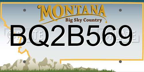 BQ2B569 Montana License Plate