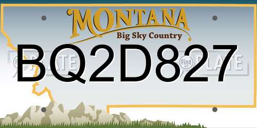 BQ2D827 Montana License Plate