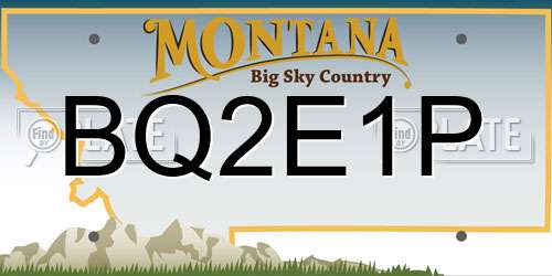 BQ2E1P Montana License Plate