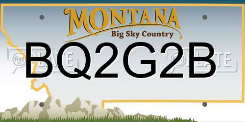 BQ2G2B Montana License Plate