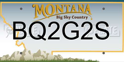 BQ2G2S Montana License Plate