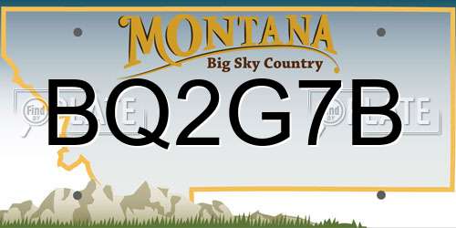 BQ2G7B Montana License Plate