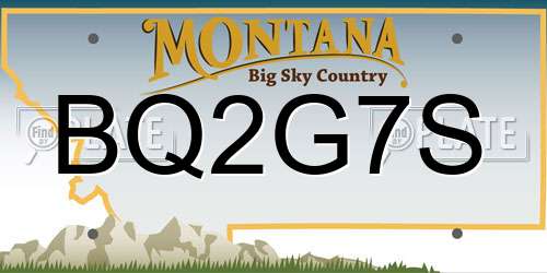 BQ2G7S Montana License Plate