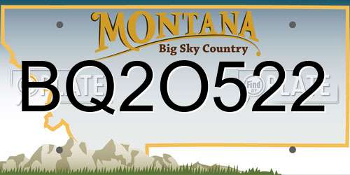 BQ2O522 Montana License Plate