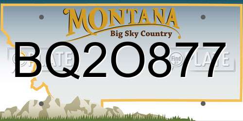 BQ2O877 Montana License Plate