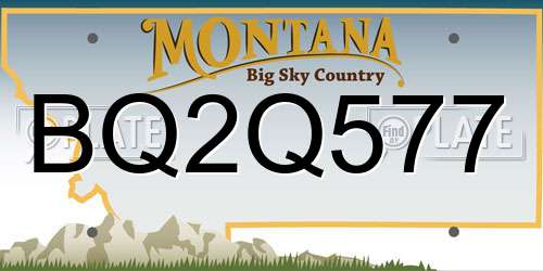 BQ2Q577 Montana License Plate