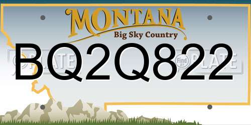 BQ2Q822 Montana License Plate