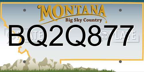 BQ2Q877 Montana License Plate