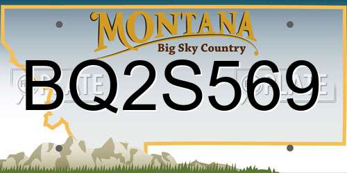 BQ2S569 Montana License Plate