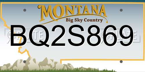 BQ2S869 Montana License Plate