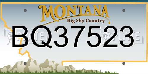 BQ37523 Montana License Plate
