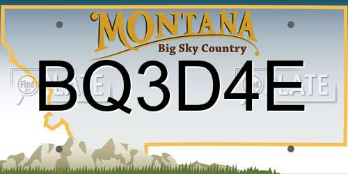 BQ3D4E Montana License Plate