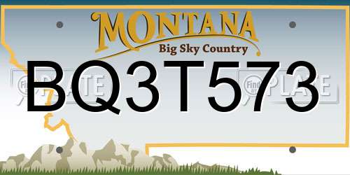 BQ3T573 Montana License Plate