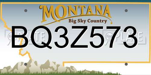 BQ3Z573 Montana License Plate