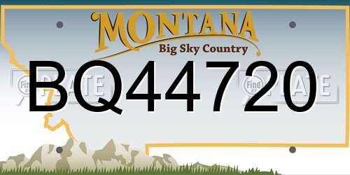 BQ44720 Montana License Plate