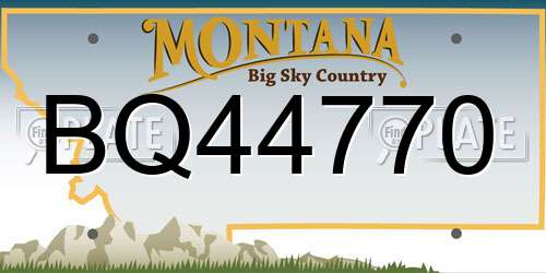 BQ44770 Montana License Plate