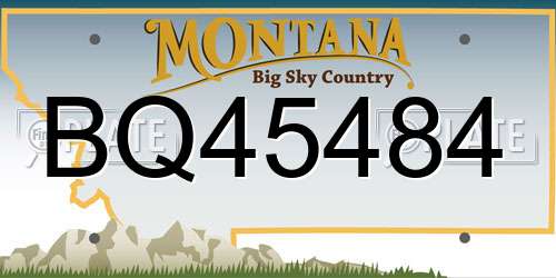 BQ45484 Montana License Plate