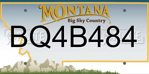 BQ4B484 Montana License Plate