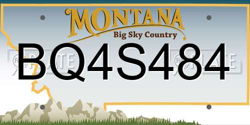 BQ4S484 Montana License Plate